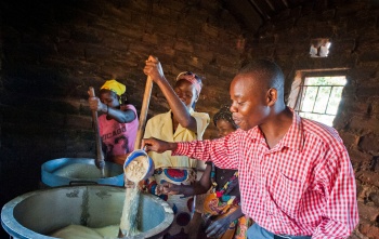 Volunteer serving Mary's Meals