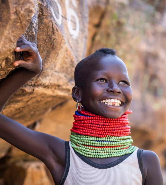 un estudiante en Turkana, Kenia