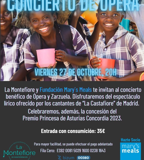 Concierto de Ópera La Montefiore y Fundación Mary's Meals