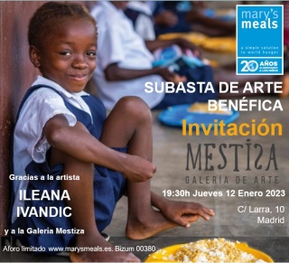 Subasta de arte benéfica ILEANA IVANDIC para Mary’s Meals 12 Enero 2023 Madrid