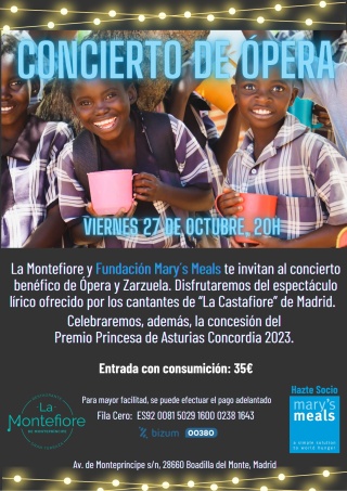 Concierto de Ópera La Montefiore y Fundación Mary's Meals